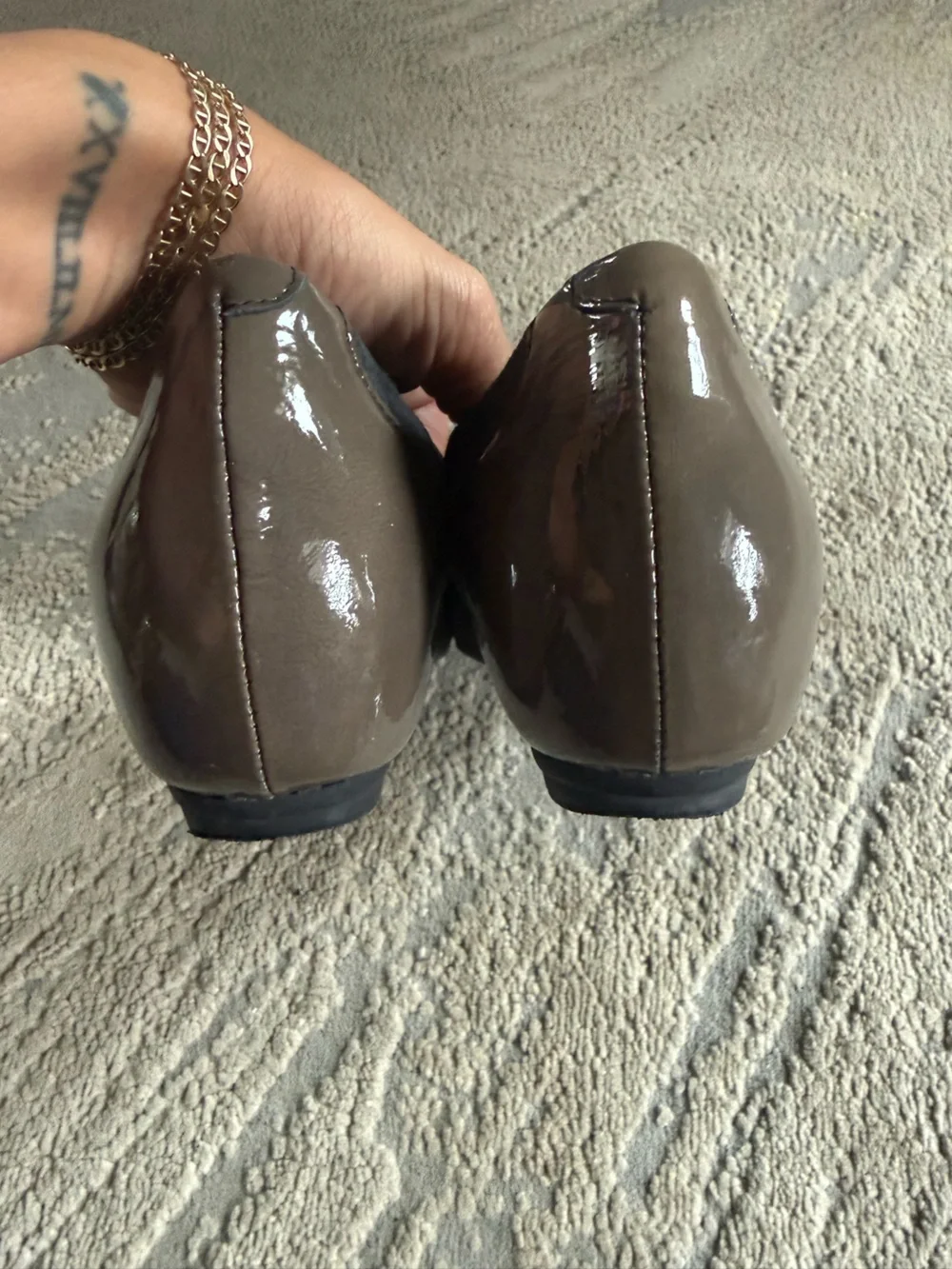 Pitillos ballet flats Taupe and gray Bows almond toe suede leather 40 / 9